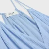 Robe longue brodée en crêpon de coton et soie Robe longue brodée en crêpon de coton et soie