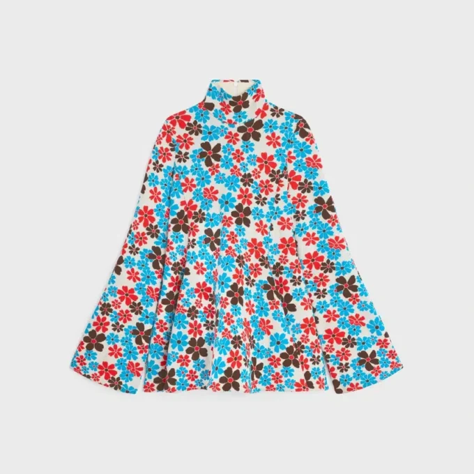 Robe mi-longue en jacquard de polyamide