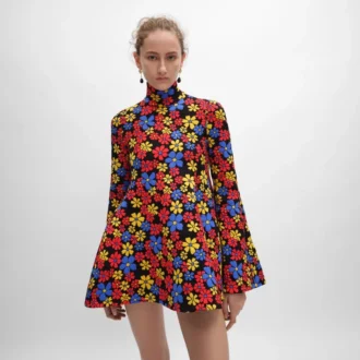 Robe mi-longue en jacquard de polyamide