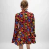 Robe mi-longue en jacquard de polyamide