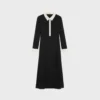 Robe polo mi-longue en georgette de viscose