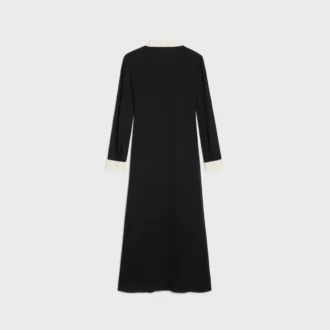 Robe polo mi-longue en georgette de viscose