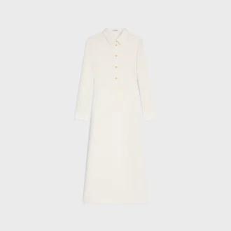 Robe polo midi en coton crocheté