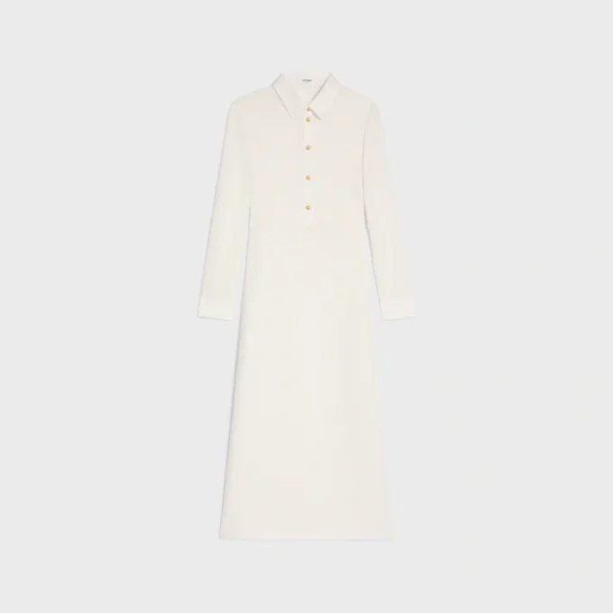 Robe polo midi en coton crocheté