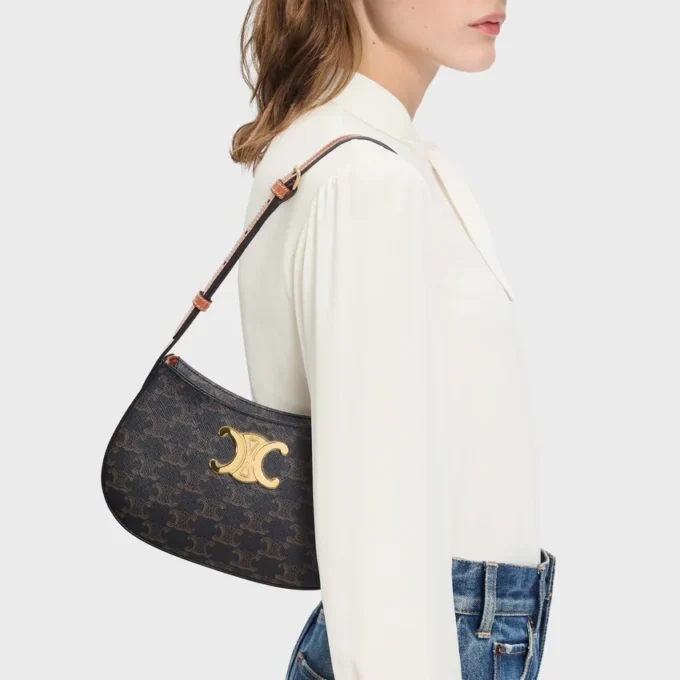 Sac Ava Triomphe moyen en Triomphe Canvas et cuir de veau