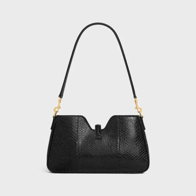 Sac à bandoulière Camille 16 Soft en python pailleté