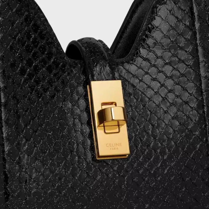 Sac à bandoulière Camille 16 Soft en python pailleté