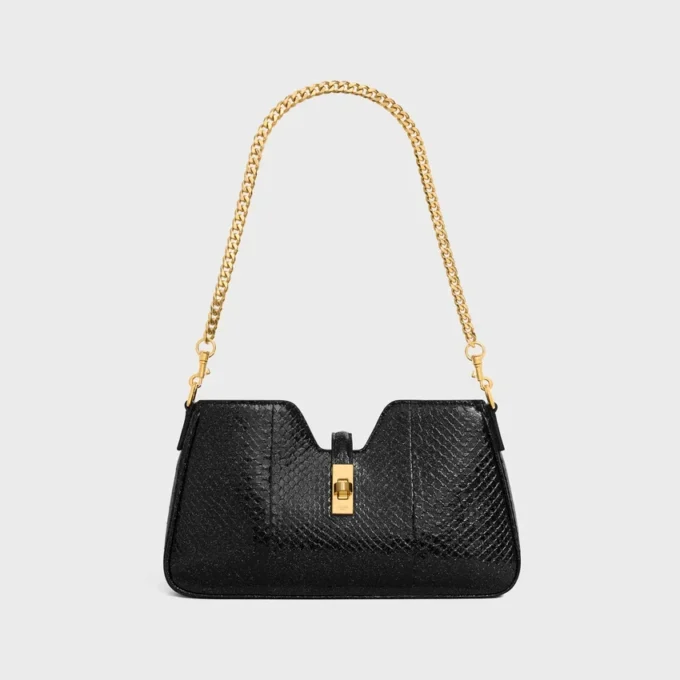 Sac à bandoulière Camille 16 Soft en python pailleté