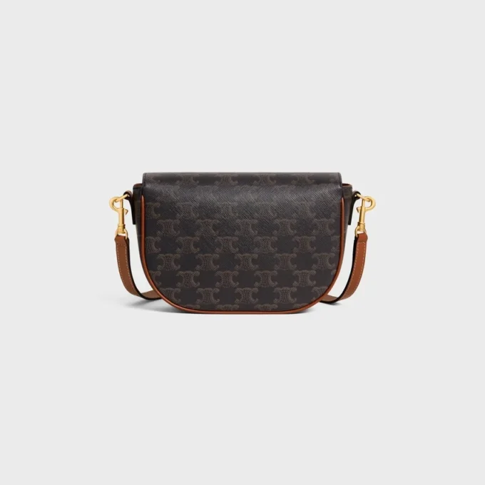 Sac à bandoulière Folco en Triomphe Canvas et cuir de veau