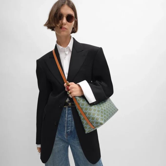 Sac cabas souple en Triomphe Canvas et cuir de veau