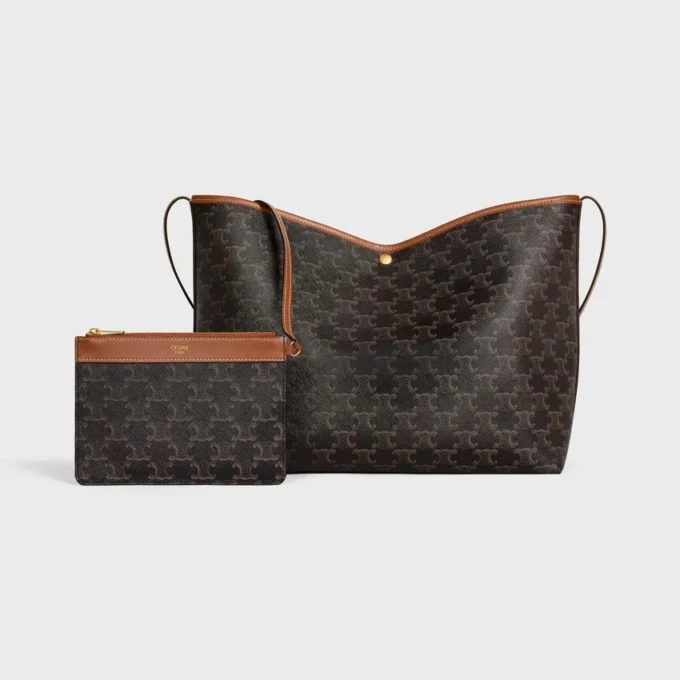 Sac cabas souple en Triomphe Canvas et cuir de veau