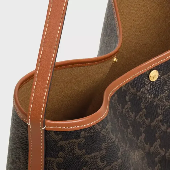 Sac cabas souple en Triomphe Canvas et cuir de veau