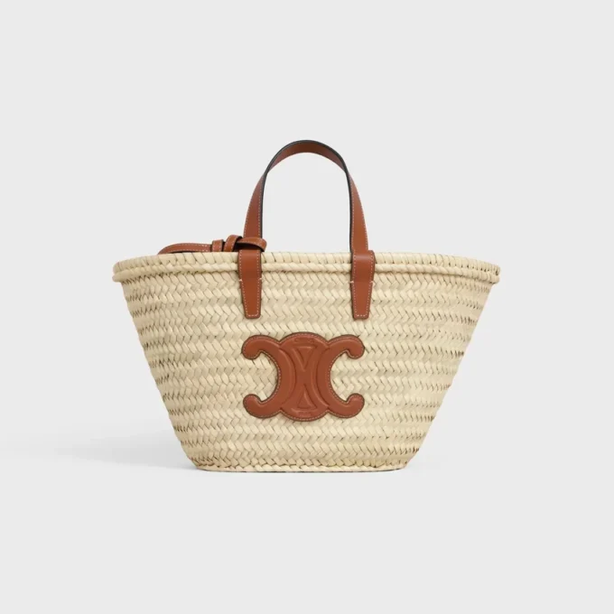 Sac CELINE Classic Panier pour Teen en feuilles de palmier et cuir de veau