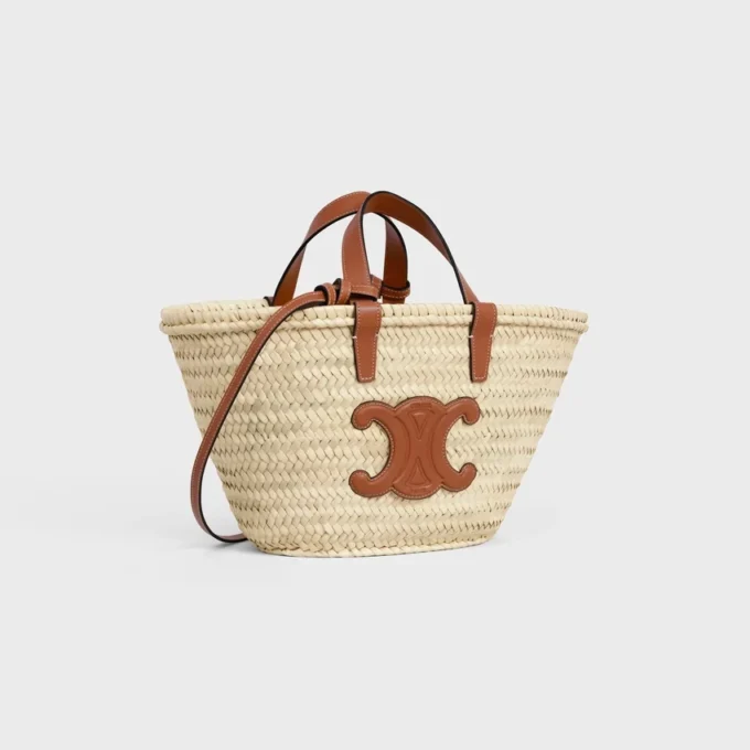 Sac CELINE Classic Panier pour Teen en feuilles de palmier et cuir de veau
