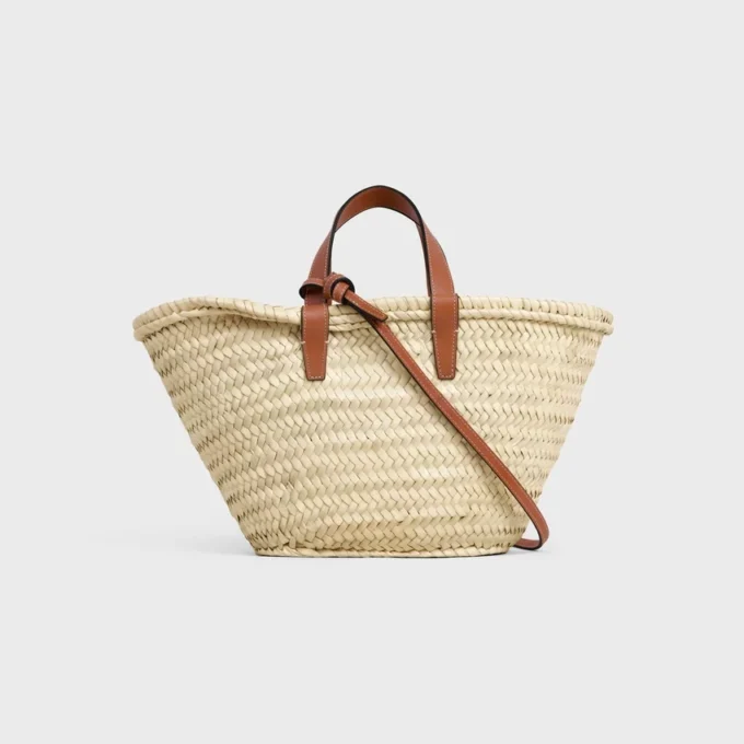 Sac CELINE Classic Panier pour Teen en feuilles de palmier et cuir de veau