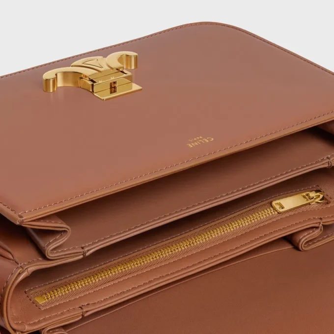 Sac Classique Triomphe en cuir de veau brillant