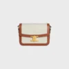 Sac Classique Triomphe en textile avec motif Triomphe intégral et cuir de veau Sac Classique Triomphe en textile avec motif Triomphe intégral et cuir de veau