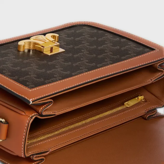 Sac Classique Triomphe en Triomphe Canvas et cuir de veau