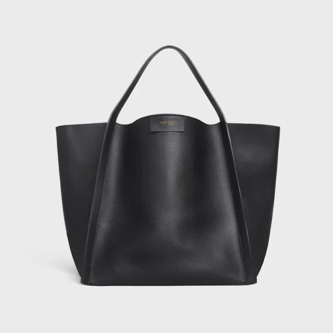 Sac Cube moyen en cuir de veau souple