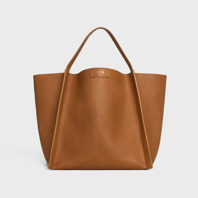 Sac Cube moyen en cuir de veau souple