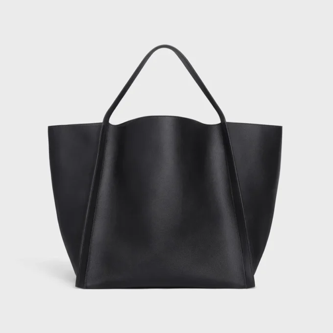Sac Cube moyen en cuir de veau souple