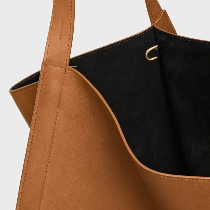 Sac Cube moyen en cuir de veau souple