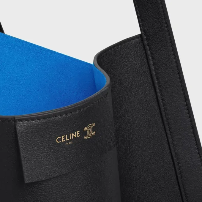 Sac Cube moyen en cuir de veau souple