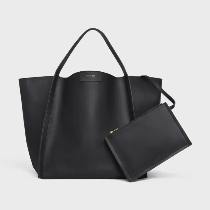 Sac Cube moyen en cuir de veau souple
