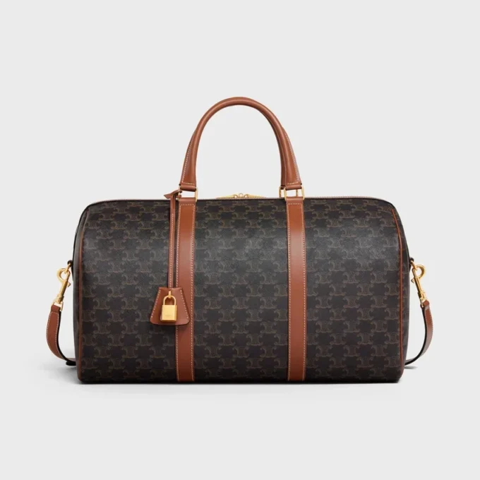 Sac de voyage moyen en Triomphe Canvas et cuir de veau