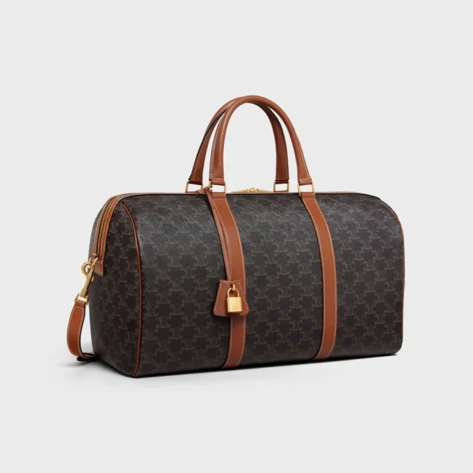 Sac de voyage moyen en Triomphe Canvas et cuir de veau