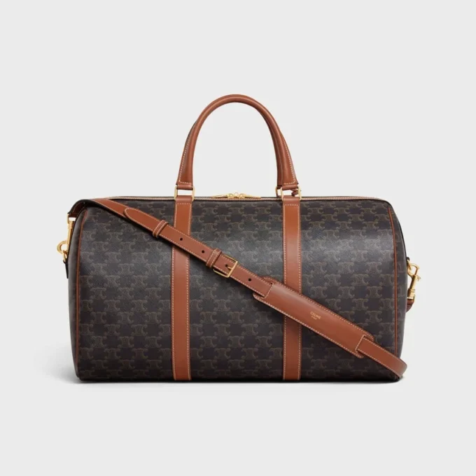 Sac de voyage moyen en Triomphe Canvas et cuir de veau