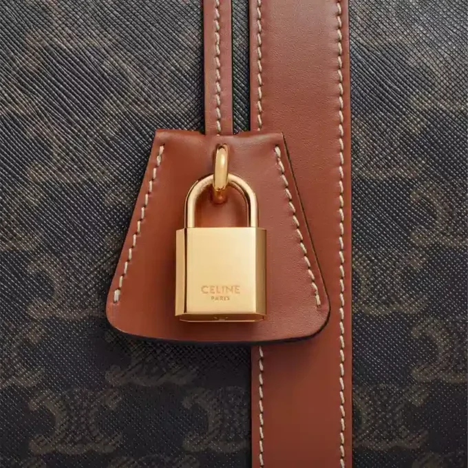 Sac de voyage moyen en Triomphe Canvas et cuir de veau