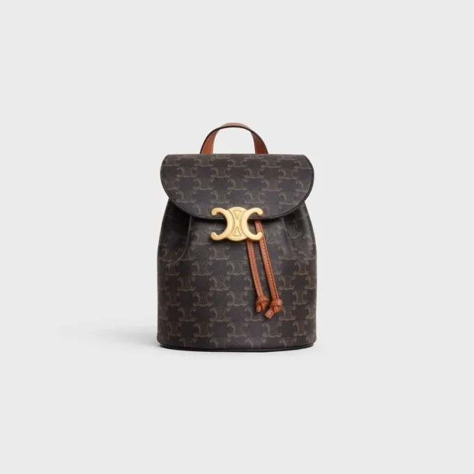 Sac à dos CELINE Bonnie en Triomphe Canvas et cuir de veau