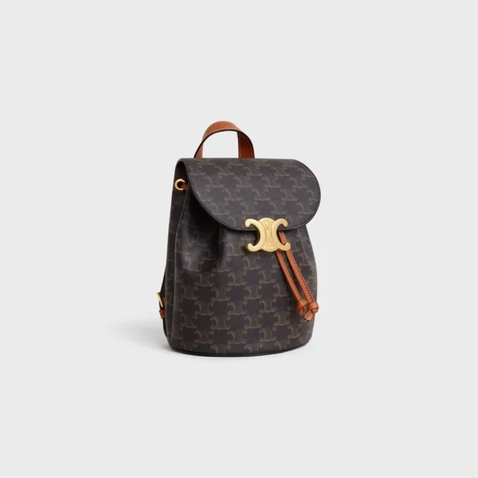 Sac à dos CELINE Bonnie en Triomphe Canvas et cuir de veau