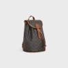 Sac à dos moyen Folco en Triomphe Canvas et cuir de veau