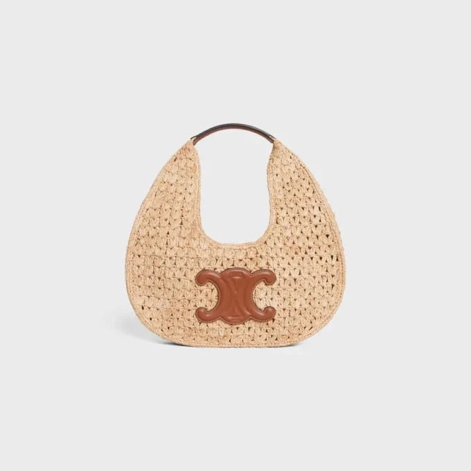 Sac hobo Panier Classic CELINE en raphia et cuir de veau Sac hobo Panier Classic CELINE en raphia et cuir de veau
