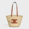 Sac Panier CELINE Classic de taille moyenne en feuilles de palmier et cuir de veau