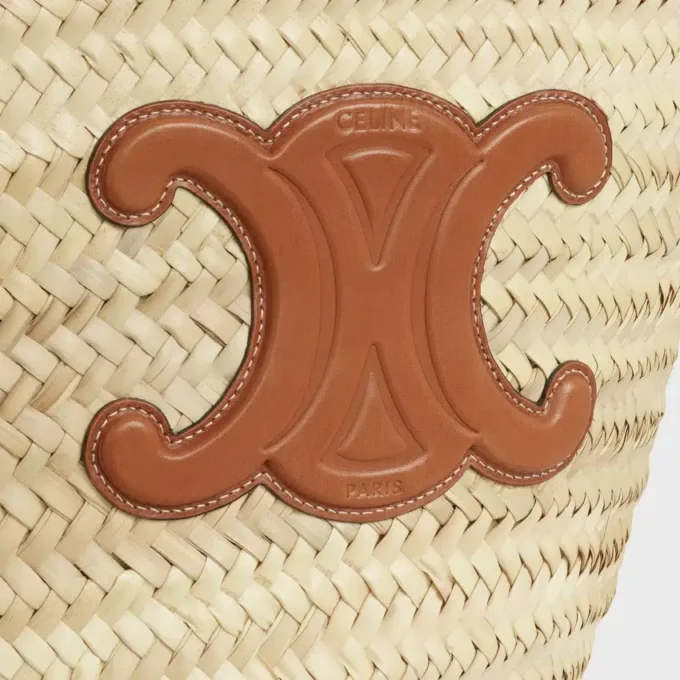 Sac Panier CELINE Classic de taille moyenne en feuilles de palmier et cuir de veau