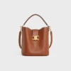 Sac seau Louise de taille moyenne en cuir de veau lisse