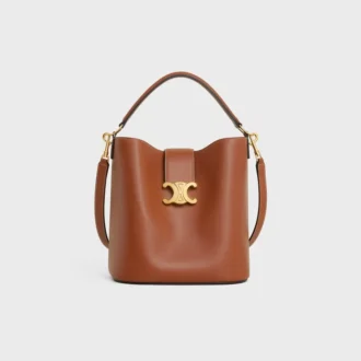 Sac seau Louise de taille moyenne en cuir de veau lisse