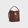 Sac seau Louise de taille moyenne en cuir de veau lisse