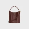 Sac seau Louise de taille moyenne en cuir de veau lisse