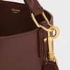 Sac seau Louise de taille moyenne en cuir de veau lisse