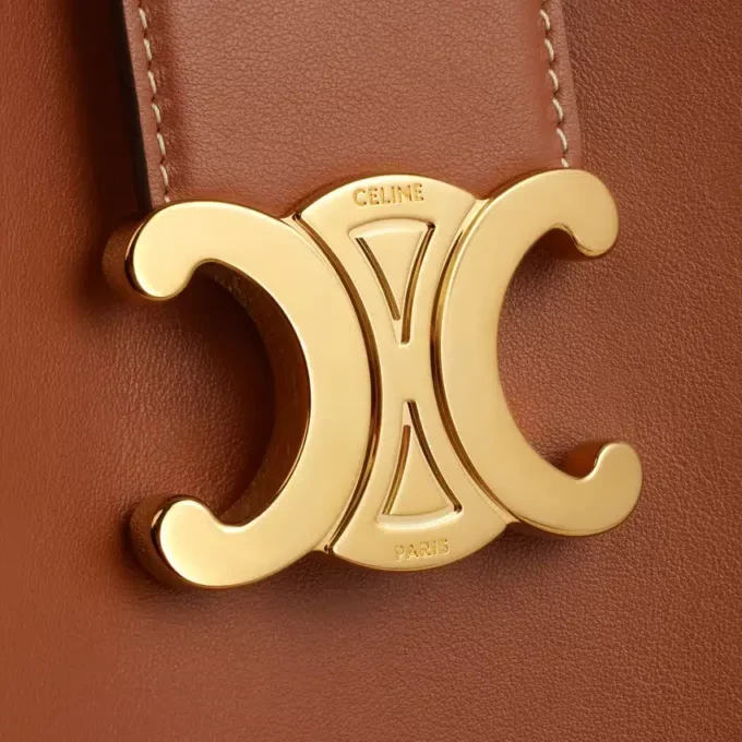 Sac seau Louise de taille moyenne en cuir de veau lisse