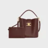 Sac seau Louise de taille moyenne en cuir de veau lisse