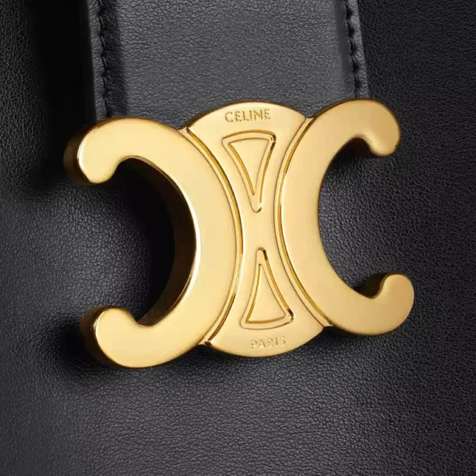 Sac seau Louise de taille moyenne en cuir de veau lisse
