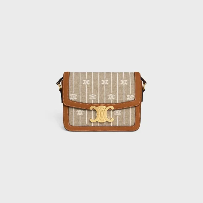 Sac Teen Triomphe en textile avec motif Triomphe intégral et cuir de veau
