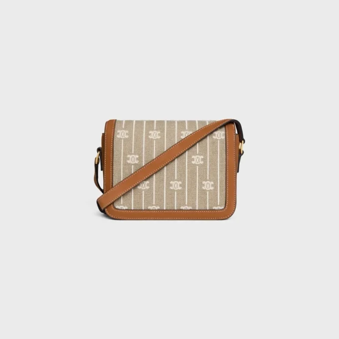 Sac Teen Triomphe en textile avec motif Triomphe intégral et cuir de veau