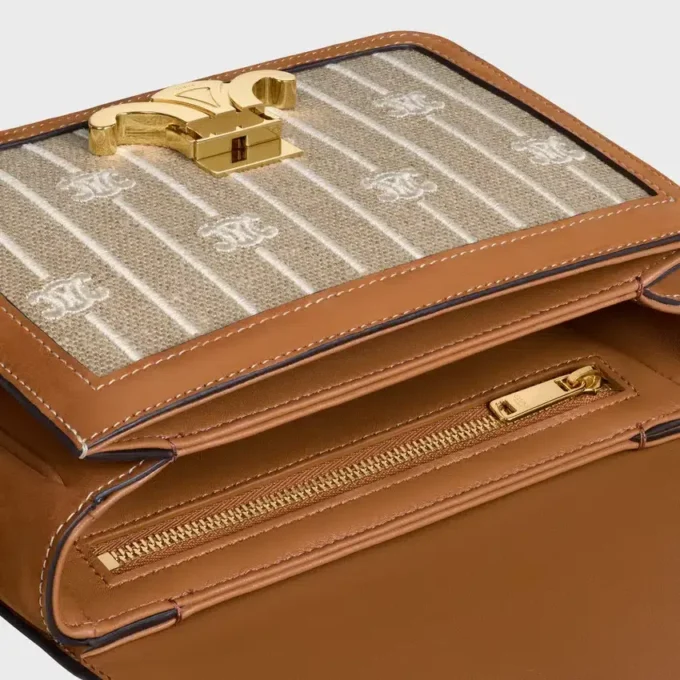 Sac Teen Triomphe en textile avec motif Triomphe intégral et cuir de veau