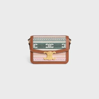 Sac Teen Triomphe en textile rayé et cuir de veau